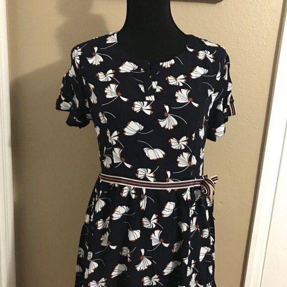 Few Moda New York Navy Floral Dress Size small new with tags #109 - Picture 2 of 8